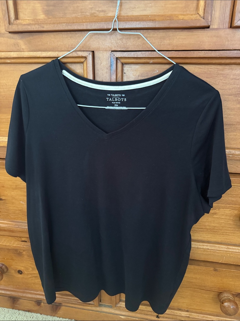 Talbots Black Short Sleeve V-Neck Tee